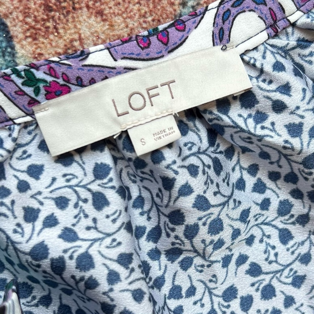 Loft Multicolor Patchwork Long Sleeve Midi Dress … - image 5